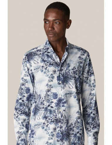 Chemise fleurie marine pas cher chine