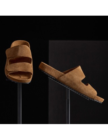 Men's Double Strap Suede Slide - Tobacco Profitez des Offres !