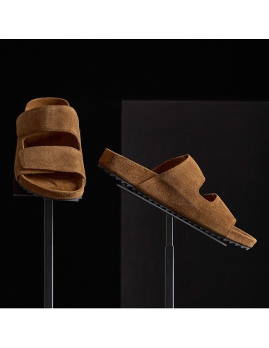 Women's Double Strap Suede Slide - Tabacco Pour