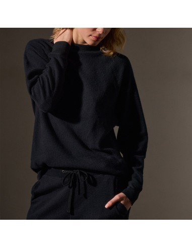 Brushed Thermal Knit Mock Neck - Black chez Cornerstreet bien 