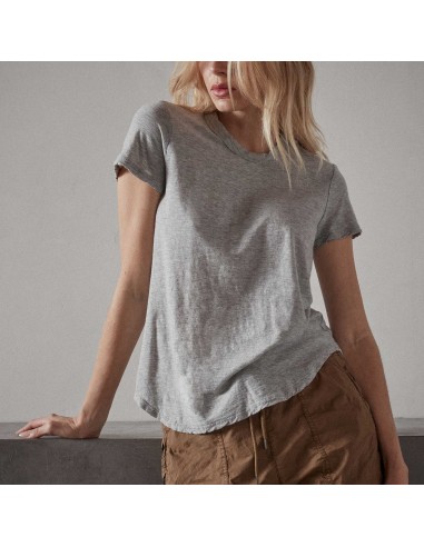 Sheer Slub Crew Neck Tee - Heather Grey solde