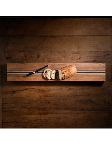 9X50" Teak Serving Board with Triple Stripe - Teak/Natural Finish Voir les baskets