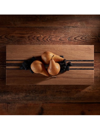 9X20" Teak Serving Board - Teak/Natural Finish with Triple Stripe 2 - 3 jours ouvrés.