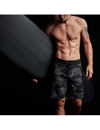 Camo Zip Pocket Boardshort - Black Sea Camo/Black Venez acheter