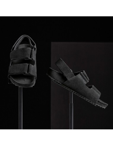 Women's Double Strap Velcro Sandal - Black la livraison gratuite