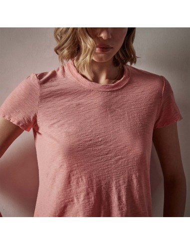 Sheer Slub Crew Neck Tee - Flamingo Les êtres humains sont 