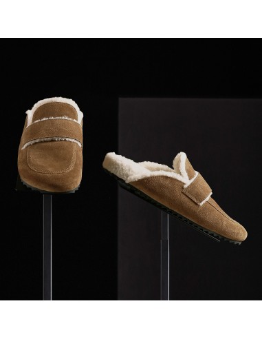 Women's Suede Shearling Loafer - Tabacco/Ivory Les êtres humains sont 