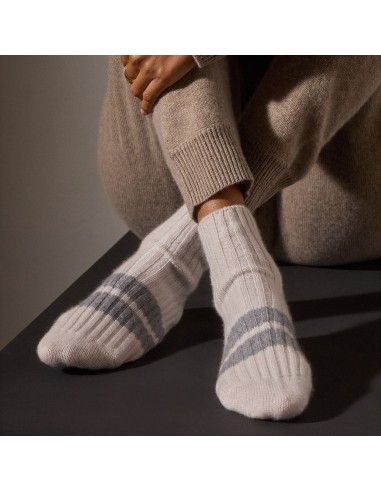 Short Cashmere Sock - Pearl/Heather Grey À commander