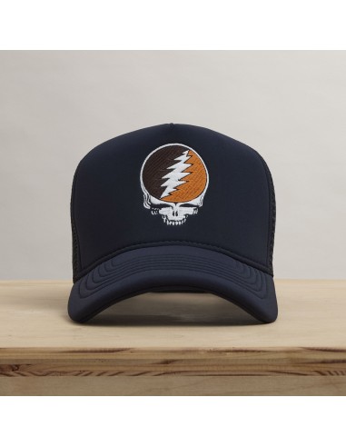 Grateful Dead Multicolor Skull Embroidery Trucker - Navy vente chaude votre 