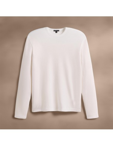 Brushed Lotus Long Sleeve Crew - White à prix réduit toute l'année