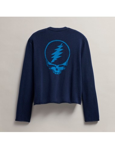 Women's Grateful Dead Crew Neck Sweater - Prussian/ Teal pas cher chine