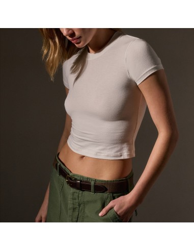 Short Sleeve Cropped Tee - White acheter en ligne