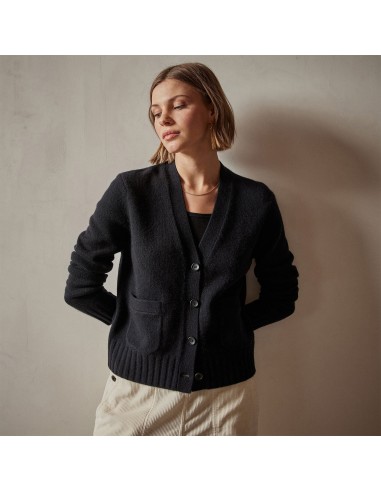 Shrunken Recycled Cashmere Cardigan - Black ou a consommer sur place