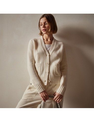 Shrunken Recycled Cashmere Cardigan - Ivory 50-70% off 