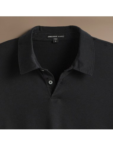 Heavy Luxe Jersey Long Sleeve Polo - Black 2023