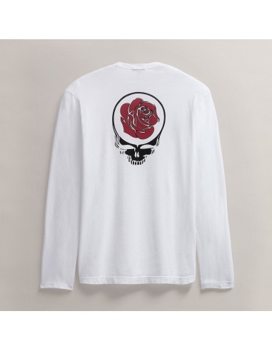 Men's Grateful Dead Rose Long Sleeve Crew - White/Red votre