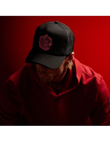 Grateful Dead Rose Embroidered Trucker Hat - Black Le MVP de beaucoup