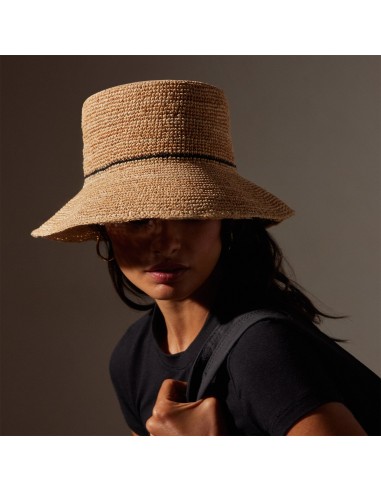 Crochet Bucket Hat with Black Stripe - Natural/Black Stripe Par le système avancé 