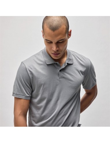 Luxe Lotus Jersey Polo - Silver Grey les muscles