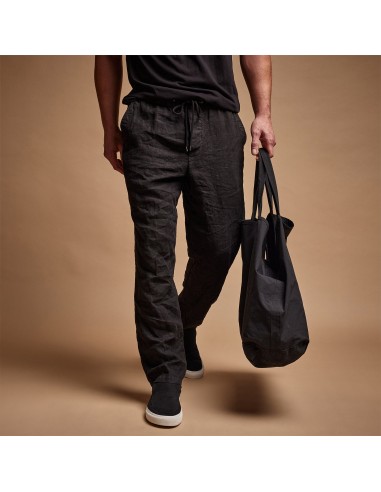 Relaxed Linen Pant - Black paiement sécurisé