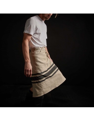 Three Stripe Half Apron - Natural/Black livraison gratuite