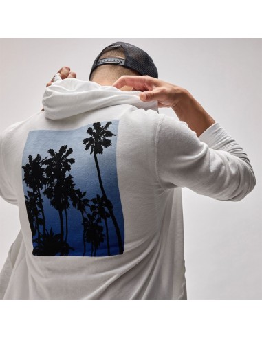 Ombrè Palms Graphic Hoodie - White/Blue hantent personnes