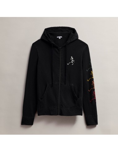 Men's Grateful Dead Dancing Skeleton Full Zip Hoodie - Black français