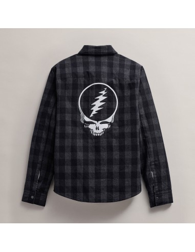 Men's Grateful Dead Sherpa Lined Plaid Jacket - Flannel/Black meilleur choix