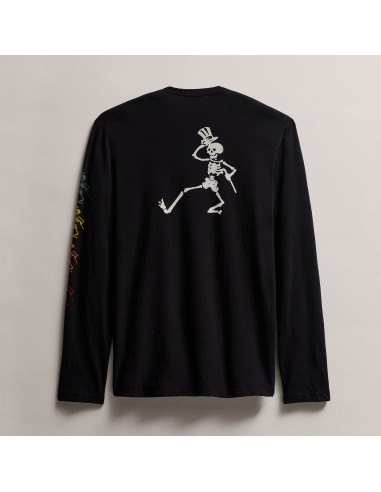 Men's Grateful Dead Dancing Skeleton Long Sleeve Tee - Black pas cheres