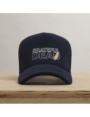 Grateful Dead Lightning Bolt Embroidery Trucker - Navy en stock