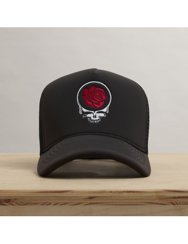 Grateful Dead Rose Embroidery Trucker - Carbon Grey solde