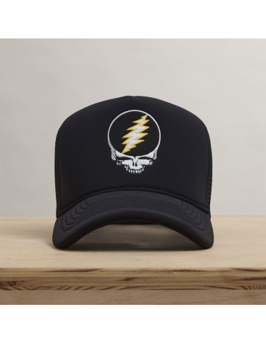 Grateful Dead Skull Embroidery Trucker - Black vous aussi creer 