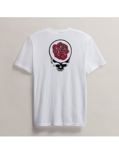 Men's Grateful Dead Rose Short Sleeve Tee - White/Red Pour