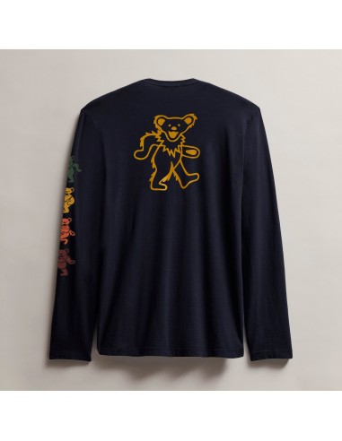 Men's Grateful Dead Dancing Bear Long Sleeve Tee - Deep/Cadmium Comparez plus de prix