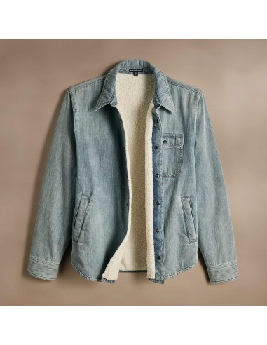 Denim Sherpa Shirt Jacket - Bleach Wash de France