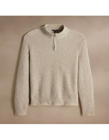 Lightweight Textured Cashmere Waffle Half Zip - Hazel JUSQU'A -70%! 