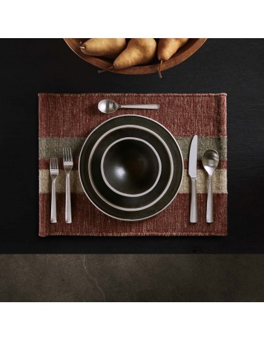 Wool Double Stripe Placemat - Wine/Flint/Oyster vous aussi creer 