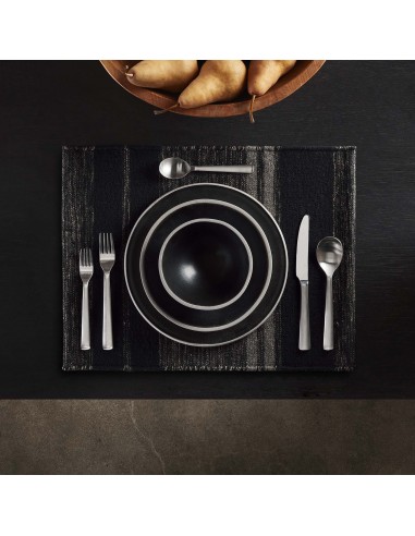 Wool Multi Stripe Placemat - Black Marle/Black/Flint vente chaude votre 