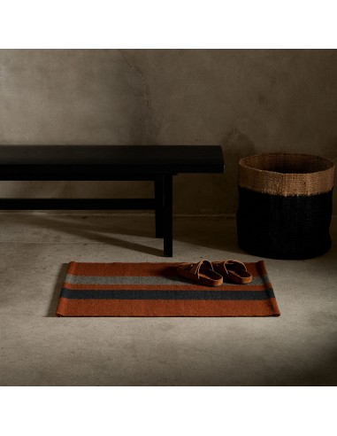 Striped Entry Mat - Ochre/Black Marle/Flint Toutes les collections ici