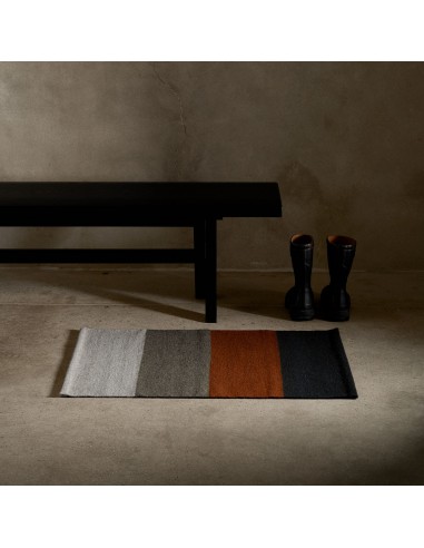 Color Block Entry Mat - Black Marle/Ochre/Flint destockage