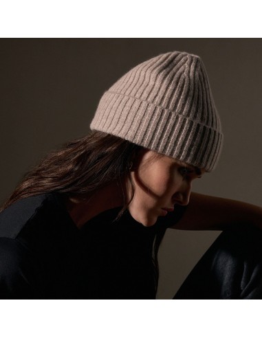 Recycled Cashmere Ribbed Beanie - Stone les ctes