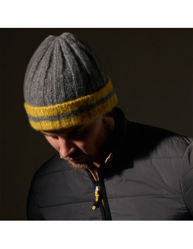 Cashmere Stripe Rib Beanie - Thunder/Straw 2024