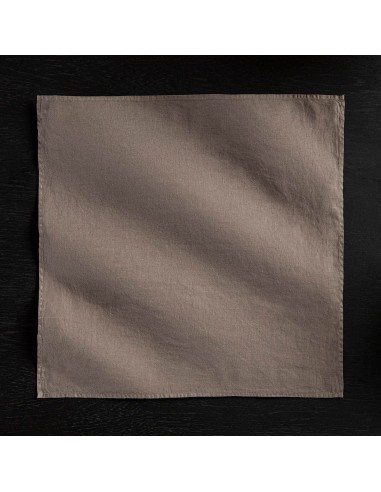 Solid Linen Table Napkin - Fume Comparez plus de prix