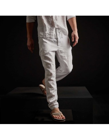 Slub Linen Cargo Pant - White JUSQU'A -70%! 