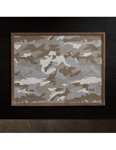 Camo Placemat with Suede Trim - Desert Camo/Natural prix