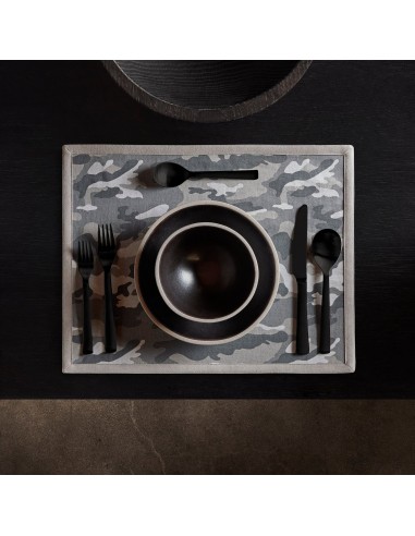 Camo Placemat w/ Suede Trim - Arctic Camo/Light Grey livraison gratuite