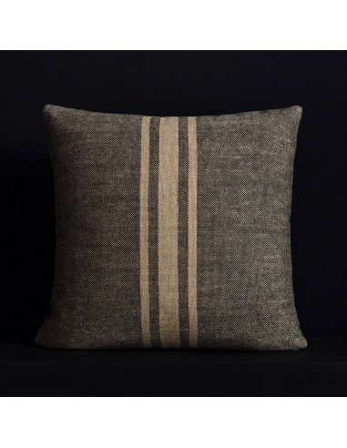 Heavy Triple Stripe Pillow - Black/Beige hantent personnes