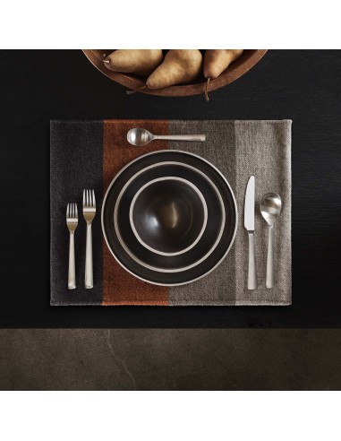 Color Blocked Wool Placemat - Black Marle/Ochre/Flint Jusqu'à 80% De Réduction